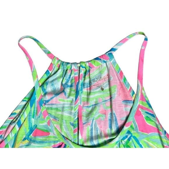 Lilly Pulitzer Lacy Tank In Multi Surf Gypsy Sleeveless Green Pink sz MEDIUM - Picture 3 of 8